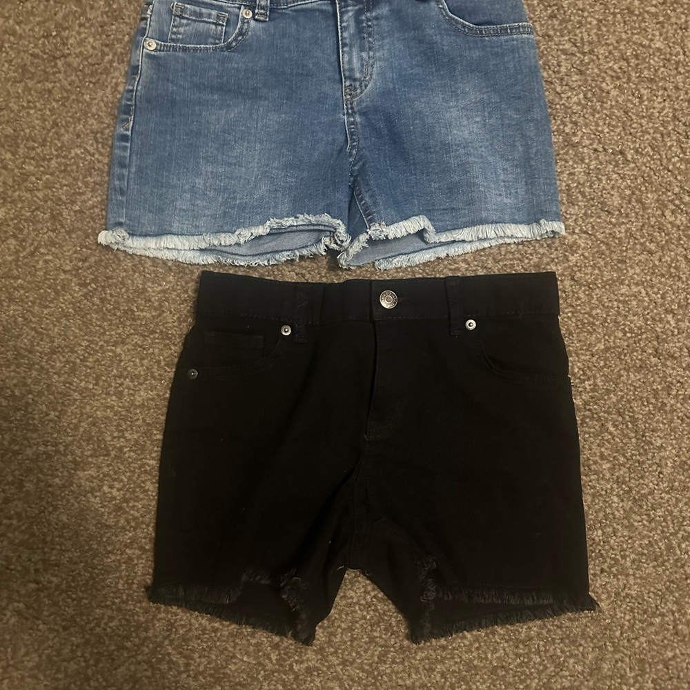 Stylish Denim and Black Shorts Set